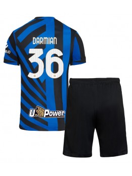 Inter Milan Matteo Darmian #36 Replika Hemmakläder Barn 2024-25 Kortärmad (+ byxor)